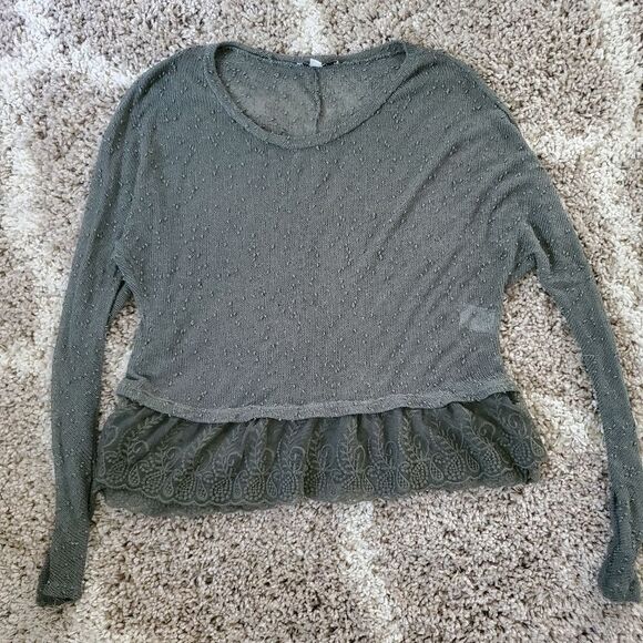 American Eagle Lightweight Sweater Olive Green Size Large - Picture 7 of 8